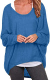Damen Lose Asymmetrisch Jumper Sweatshirt Pullover Bluse Oberteile Oversize Tops