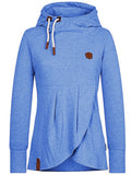 Kapuze Langarm Asymmetrisch Baumwollgemisch Sweatshirt