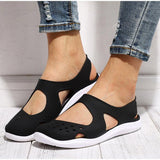 Perforiert Einfarbig Sommer Flache Sandalen