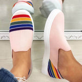 Regenbogen Streifen Schlupf Flach Sneakers