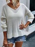 V Ausschnitt Gestrickt Elegant Warm Pullover Shirts