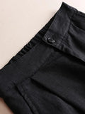 Plus Size Solid Casual Leinen Lose Hosen