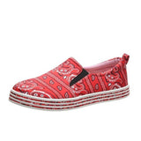 Stoff Muster Schlupf Sneakers Blau Grün Orange