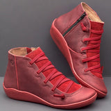Unifarben Flache Stiefelette