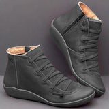 Unifarben Flache Stiefelette