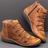 Unifarben Flache Stiefelette
