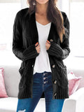 Kabelknopf Solid Sweater Cardigan