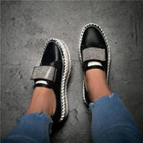 Strasssteine Plateau Sneakers mit Klettverschluss