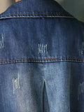 Fashion Lange Jeansjacke mit Knöpfe