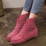 Damen  Flache Stiefelette mit Schnürung