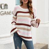 Lässiger gestreifter Pullover