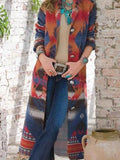 Lange bedruckte Wolle Coat