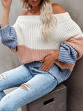 Lässiger Farbblock Pullover