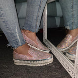 4 Farben Funkelnde Strass Plateau Sneakers