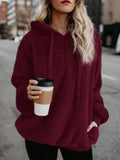 Lässiger Langen Ärmeln Plüsch Hoodie