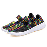 Gewebt Perforiert Keilabsatz Sneakers Pink Lila