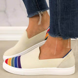 Regenbogen Streifen Schlupf Flach Sneakers