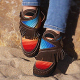 Quaste Regenbogen Farben Gradient Schlupf Stiefelette