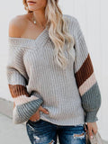 V Ausschnitt Pullover Leicht Warm Einfach Gelb