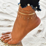 Sommer Strand Fußkettchen Quaste Anhänger 3pc / Set