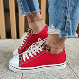 Canvas Leopard Hingucker Plateau Schnürung Sneakers