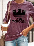 Langarm Lässig Sweatshirt