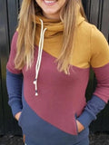 Rot Langarm Kapuze Sweatshirt