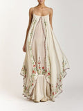 Bohemien Besticktes Kleid mit Spaghettiträger