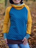 Print Langarm Sweatshirt mit Kapuze