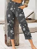 Damenmode Baumwolle Leinen bedruckte Hose