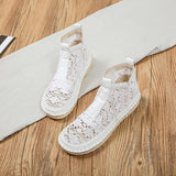 Spitze Perforiert Plateau Schlupf Stiefelette