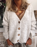 Lässige Baumwollgemische Strickjacke