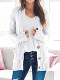 Kabelknopf Solid Sweater Cardigan