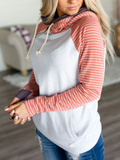 Lässige Paneelierte Sweatshirts mit Farbblock&Kapuze