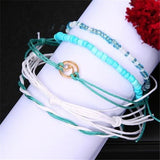 Blaue Fußketten Strand Fußkettchen Schmuck für Damen 5pc / Set