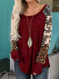 Leopard Perforiert Crew Ausschnitt T Shirts
