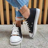 Canvas Leopard Hingucker Plateau Schnürung Sneakers