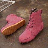 Damen  Flache Stiefelette mit Schnürung
