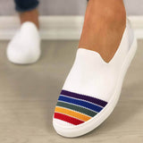 Regenbogen Streifen Schlupf Flach Sneakers