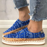 Stoff Muster Schlupf Flach Sneakers