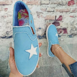 Canvas Stern Muster Slip-On Sneakers Blau