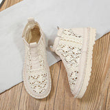 Spitze Perforiert Plateau Schlupf Stiefelette