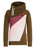 Langarm Farbblock Baumwollgemisch Sweatshirt