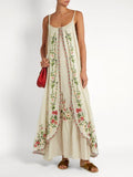 Bohemien Besticktes Kleid mit Spaghettiträger