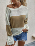 Leicht Luftig Crew Ausschnitt Gestrickt Pullover