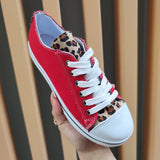 Canvas Leopard Hingucker Plateau Schnürung Sneakers
