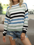 Minimalist Streifen Leicht Farbe Block Pullover