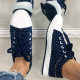 Polka Dot Floral Anhänger Schnürung Sneakers