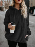 Lässiger Langen Ärmeln Plüsch Hoodie