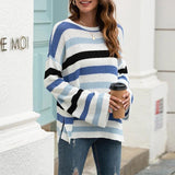 Lässiger gestreifter Pullover